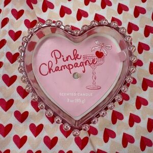 ❤️ Valentines Day ❤️Pink Champagne Heart Candle ❤️NWT 3Oz Bullseye's Playground